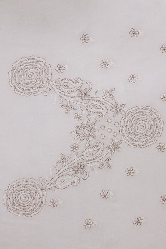 Ada Hand Embroidered White Pure Georgette Lucknowi Chikankari Saree /Blouse With Gota Patti Work A610159