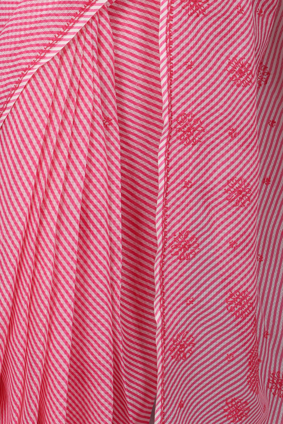 Ada Hand Embroidered Carrot Pink Kota Lucknow Chikan Saree With Blouse A311353