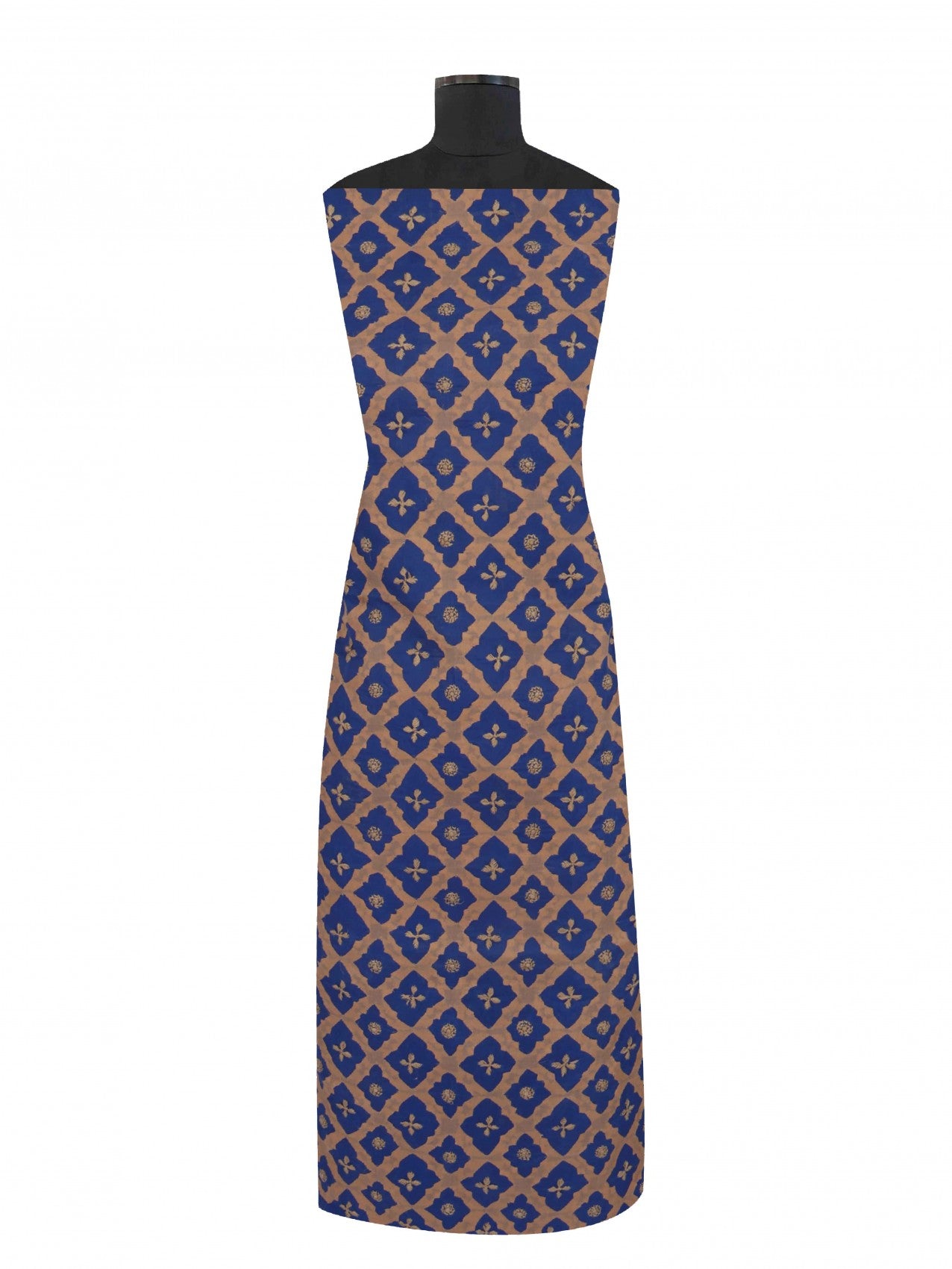 Ada Hand Embroidered Egyptian Blue Cotton Lucknowi Chikankari Unstitched Suit Piece 01A24913