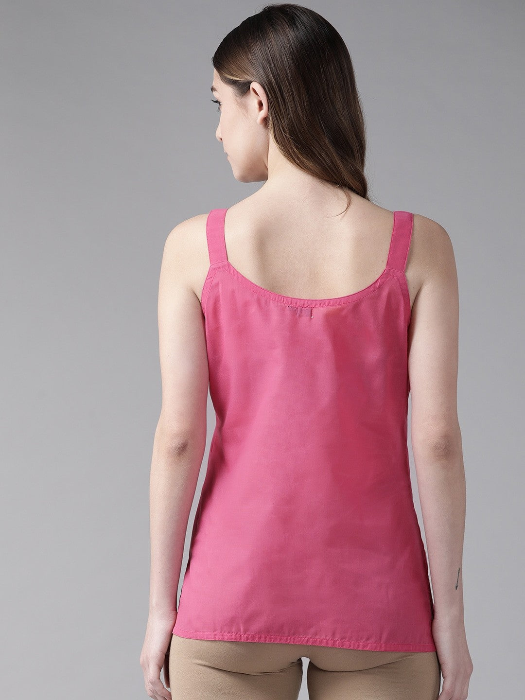 Ada Onion Pink and Black Cotton Short Slips Combo of 2 A313213.