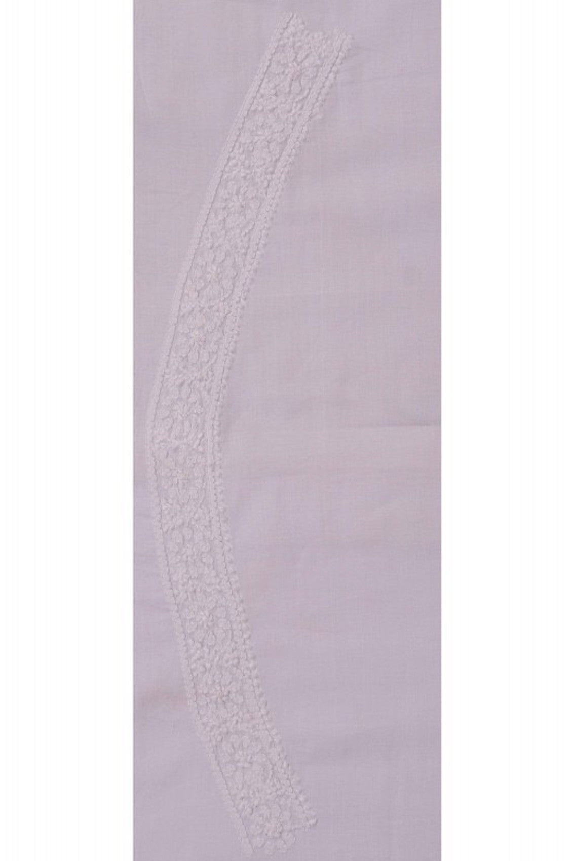 Ada Hand Embroidered White Cotton Chikan Unstitched Men's Kurta Piece A617096