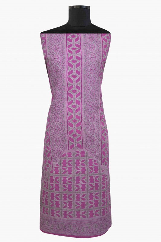 Ada Hand Embroidered Grey Cotton Lucknowi Chikankari Unstitched Suit Piece – A532711