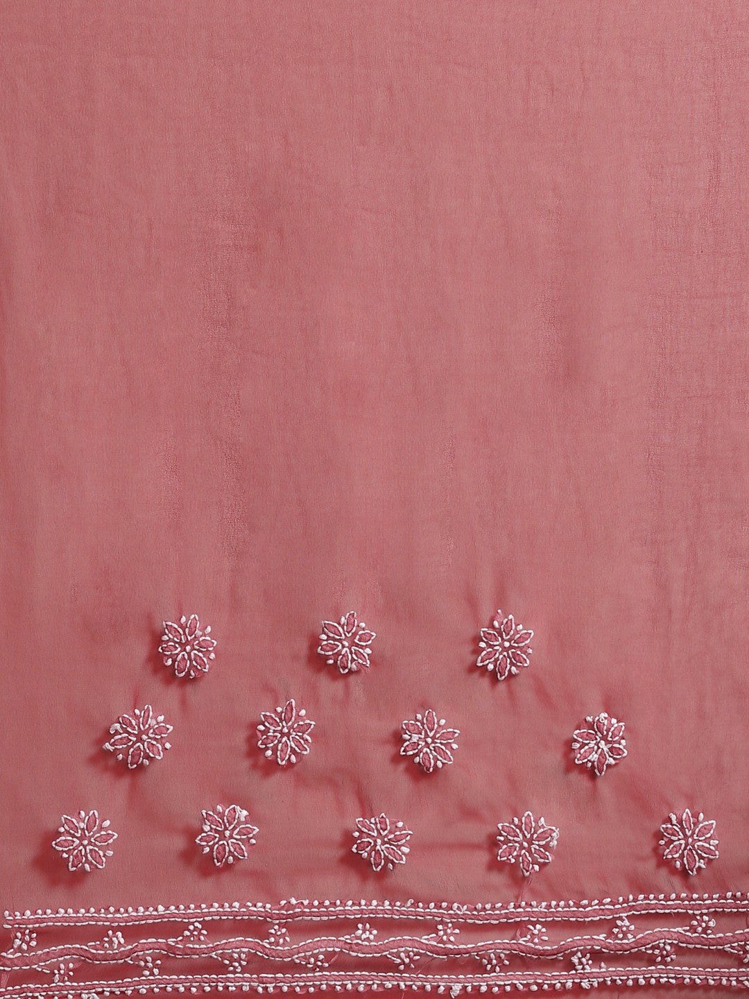 Ada Hand Embroidered Maroon Georgette Lucknow Chikan Saree with Blouse A100544