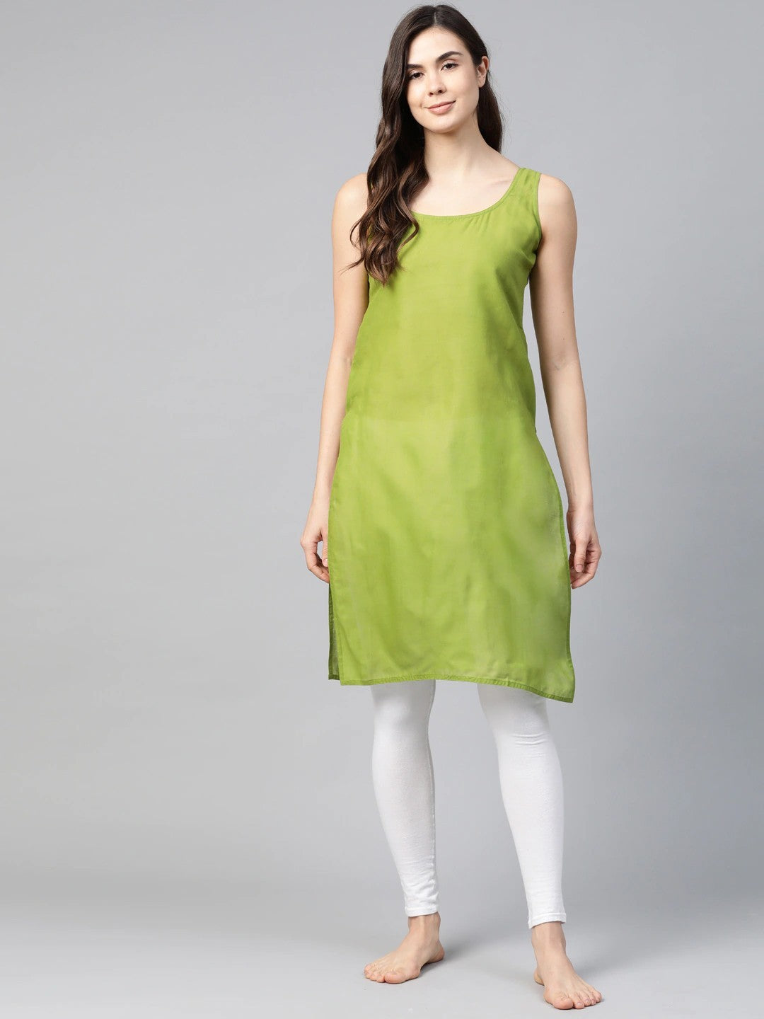 Ada Black And Mehendi Green Cotton Long Slips Combo of 2  A111131.
