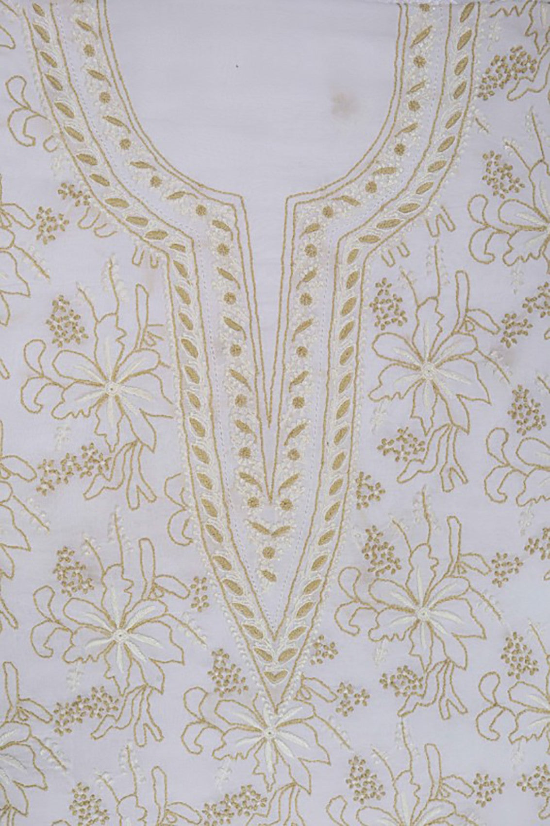 Ada Hand Embroidered White Cotton Lucknowi Chikankari Unstitched Suit Piece A533129