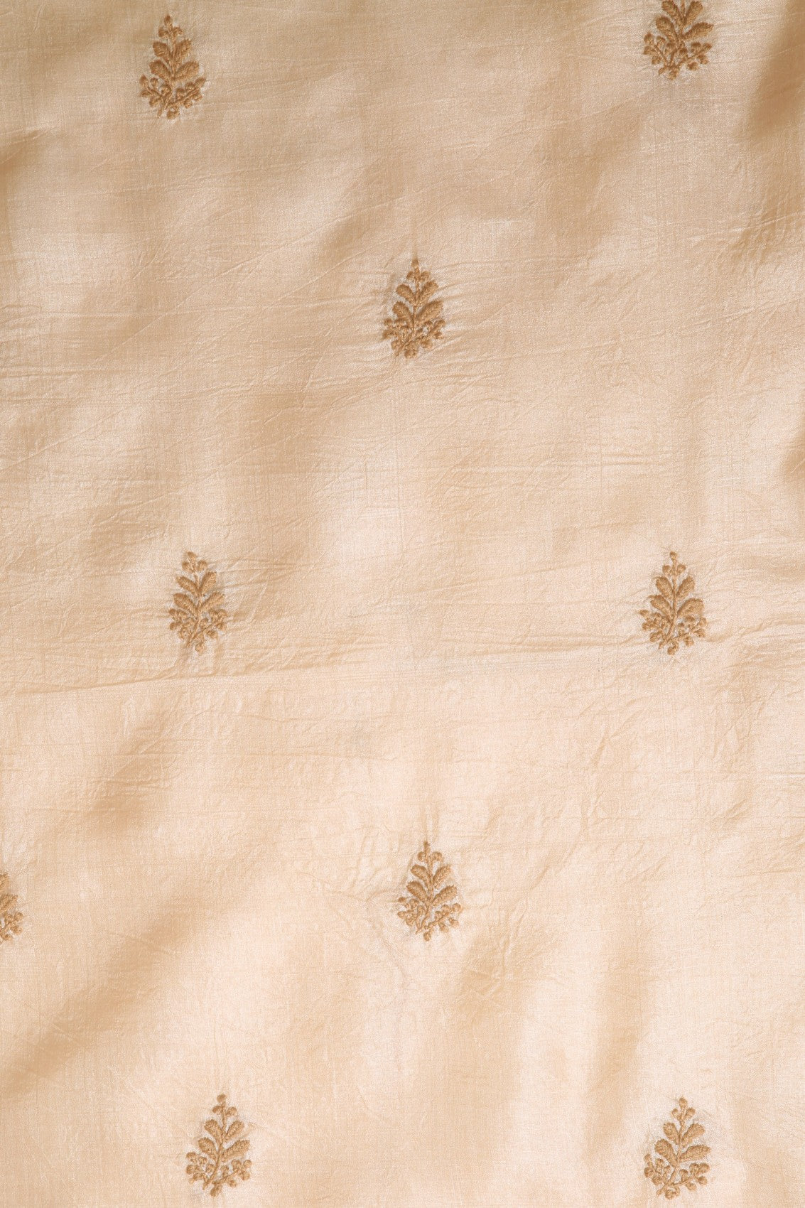 Ada Hand Embroidered Natural Fawn Silk Lucknowi Chikankari Men's Kurta Piece 01A328160