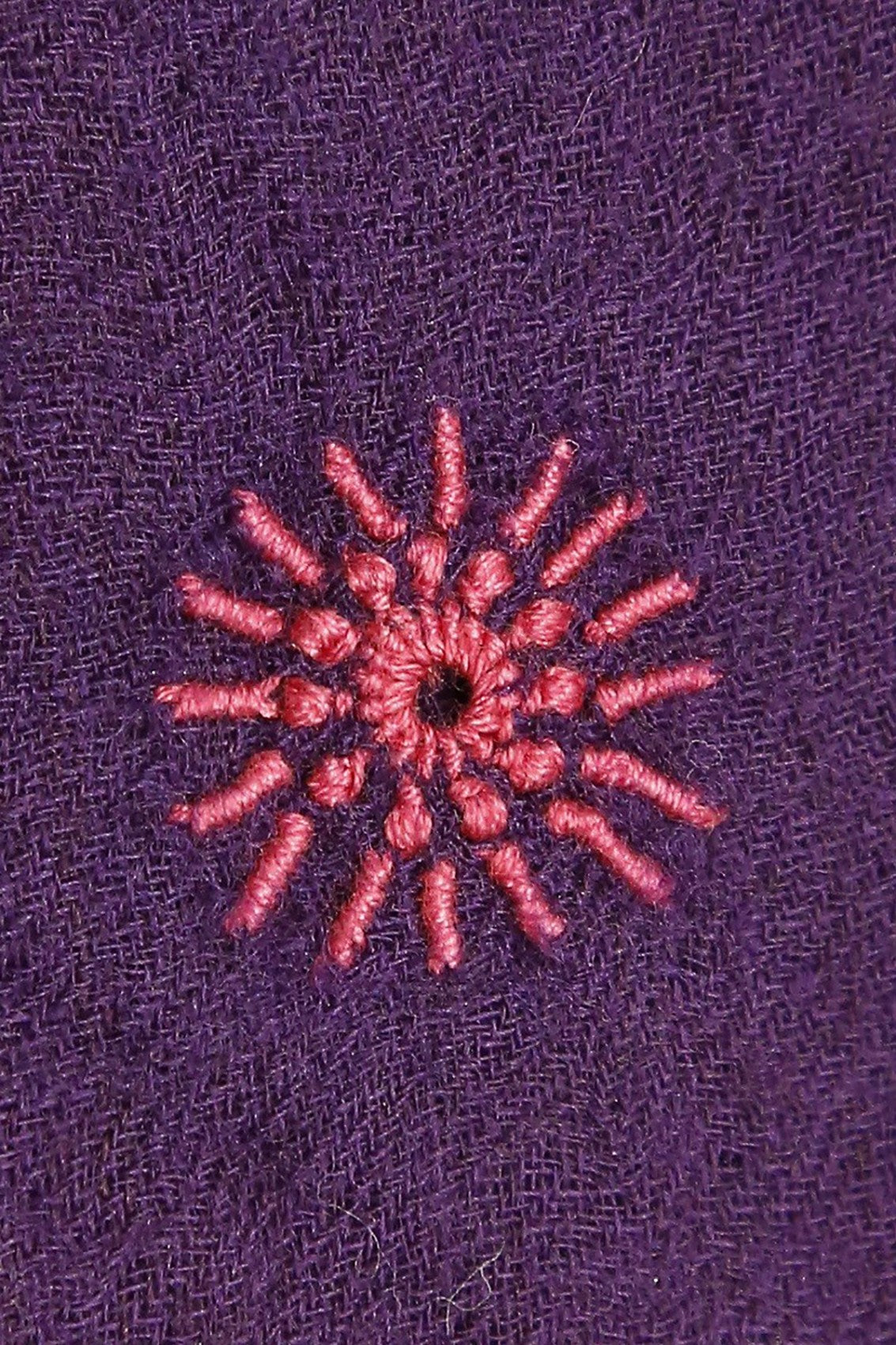 Ada Hand Embroidered EggPlant Purple Pashmina Lucknowi Chikankari Stole A429380