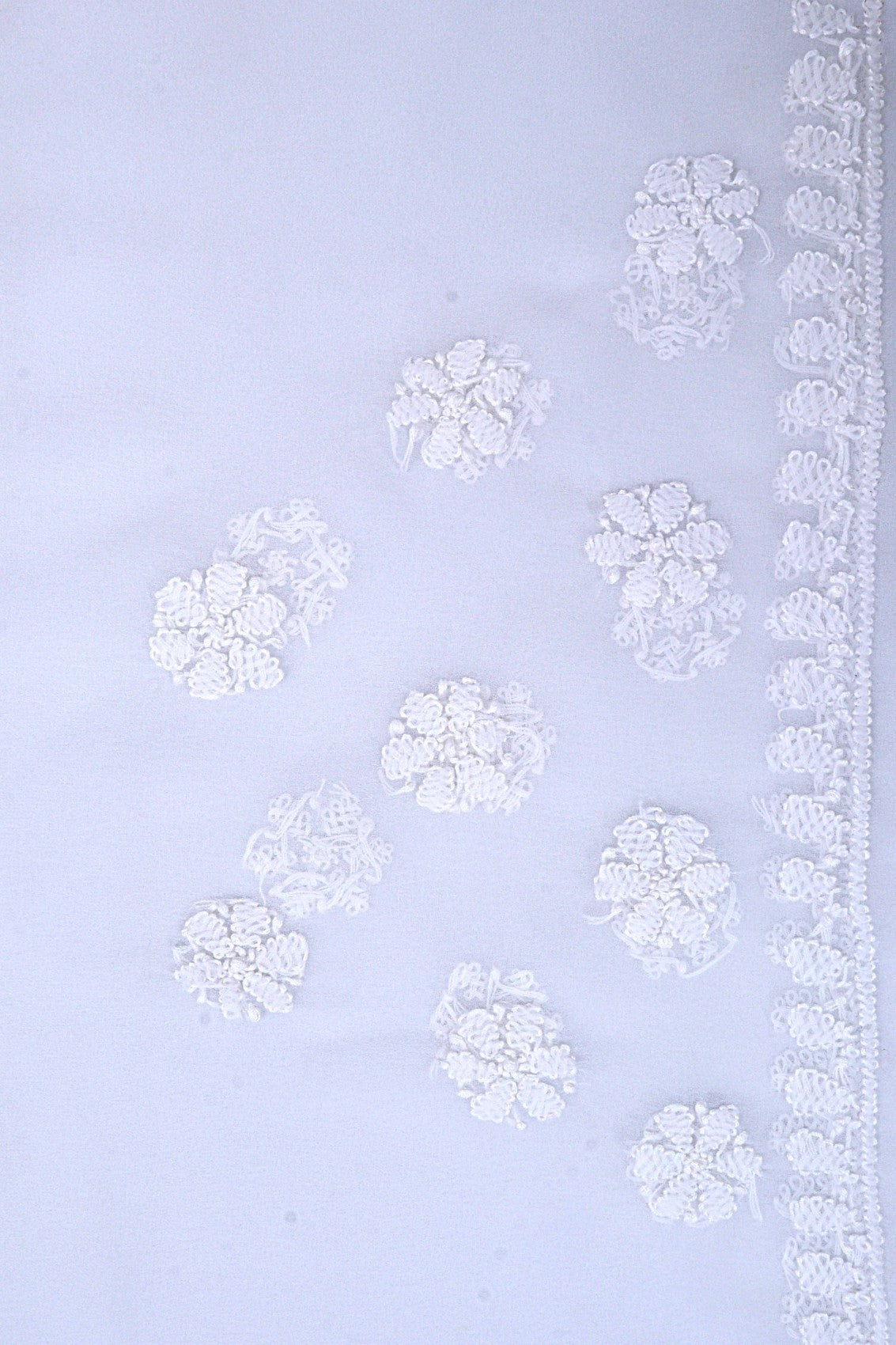 Ada Hand Embroidered White Georgette Lucknowi Chikankari Saree With Blouse A556967