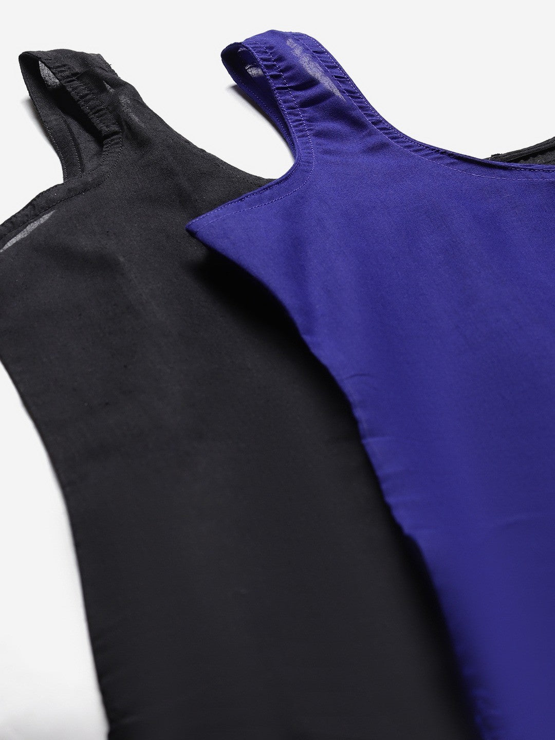 Ada Royal Blue and Black Cotton Long Slips Combo of 2  A330251.