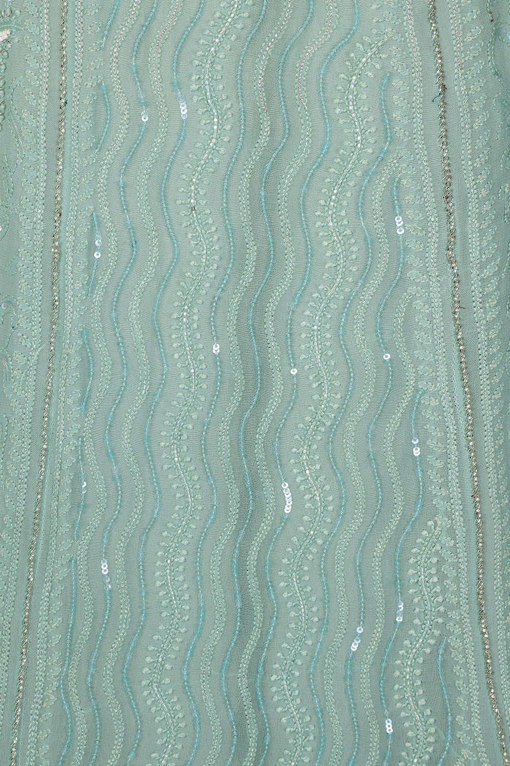 Ada Hand Embroidered Higgins Lake Grey Pure Georgette Lucknowi Chikankari Lehenga Set with Pearl & Sequinned Work A405333