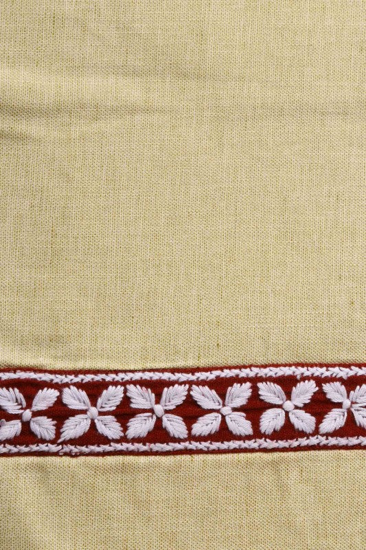 Ada Hand Embroidered Fawn Cotton Lucknowi Chikankari Dining Table Placemat 01A66082