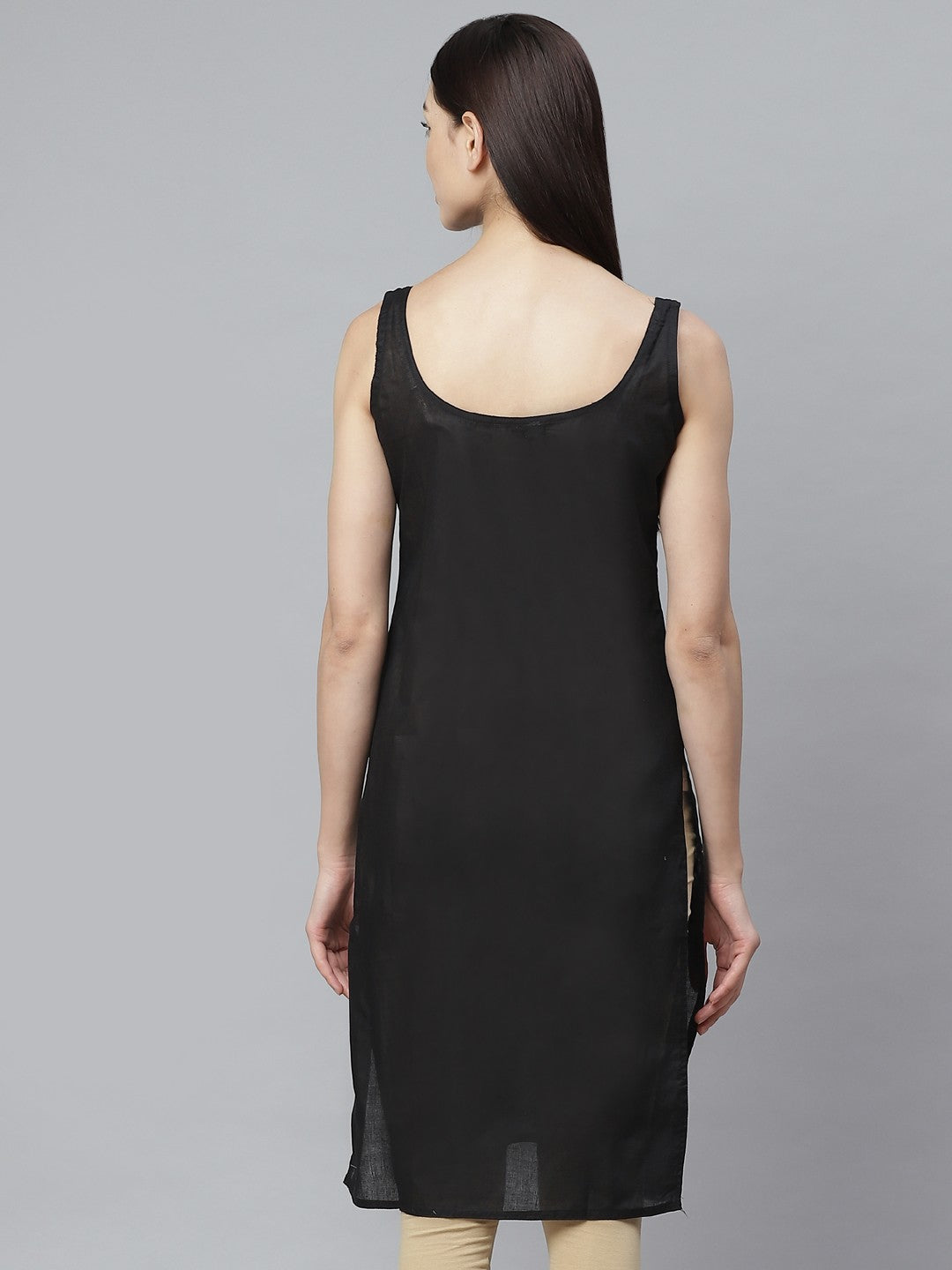 Ada White and Black Cotton Long Slips Combo of 2 A286271.