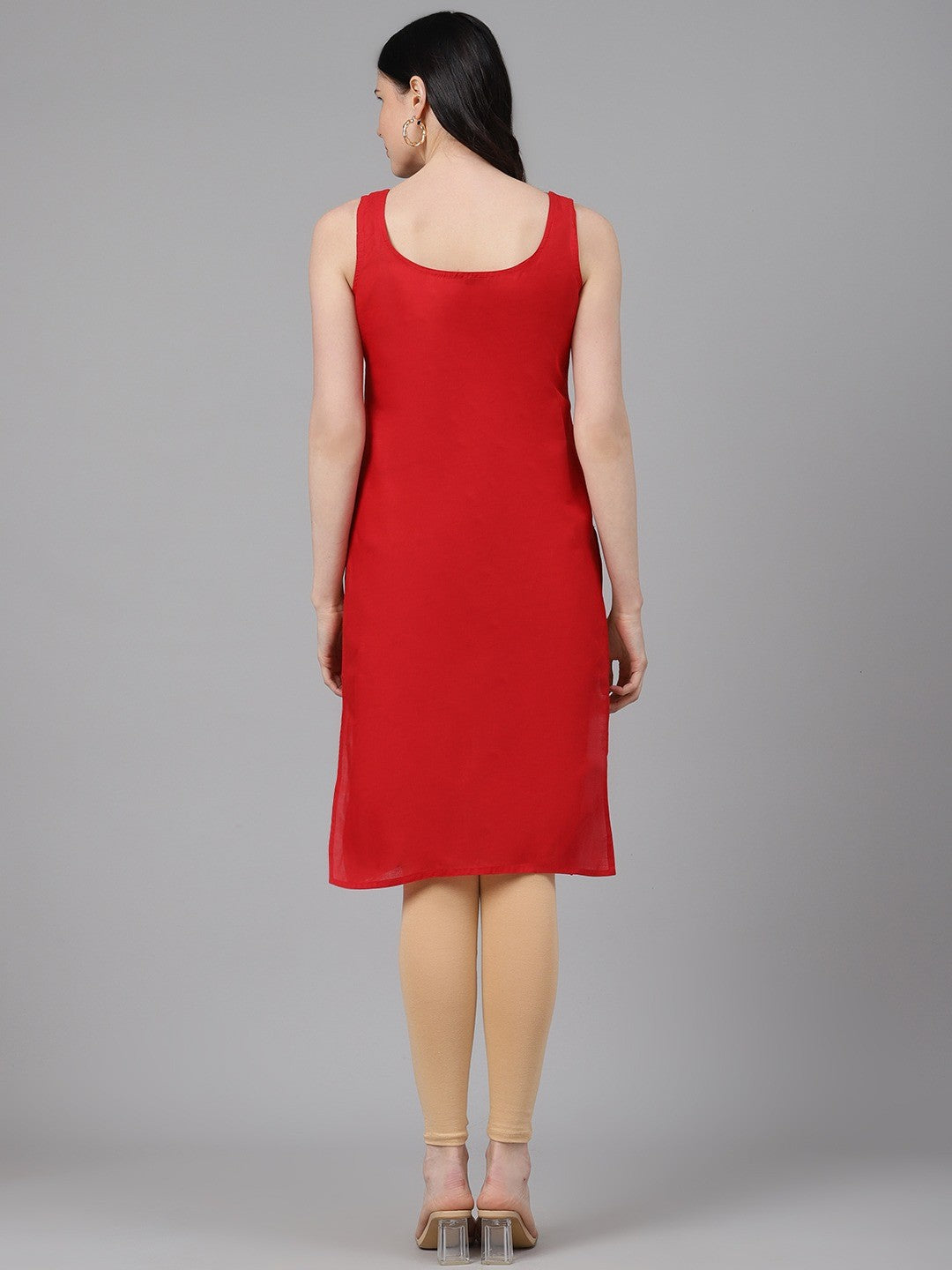 Ada Red and Black Cotton Long Slips Combo of 2  A301530.