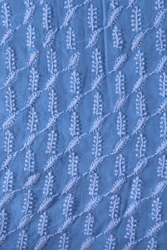 Ada Hand Embroidered Cyan Blue Pure Georgette Lucknow Chikankari Men's Kurta Piece-A111679