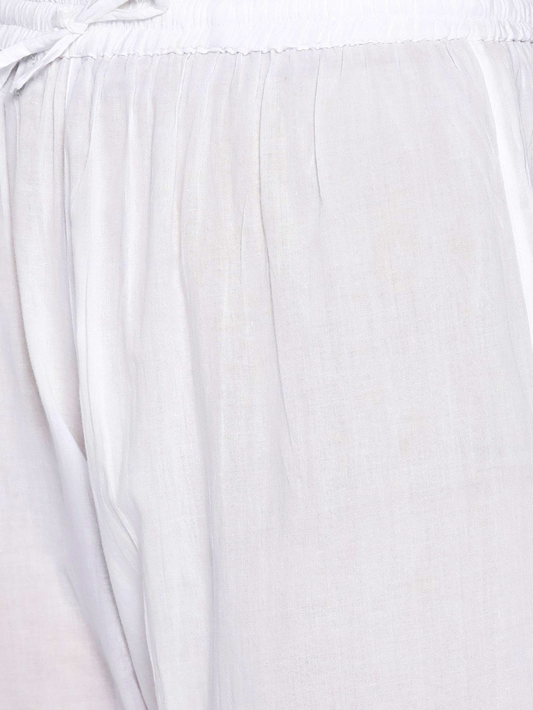 Ada Hand Embroidered Peach Cotton Lucknow Chikankari Kurta with Palazzo Set A100225