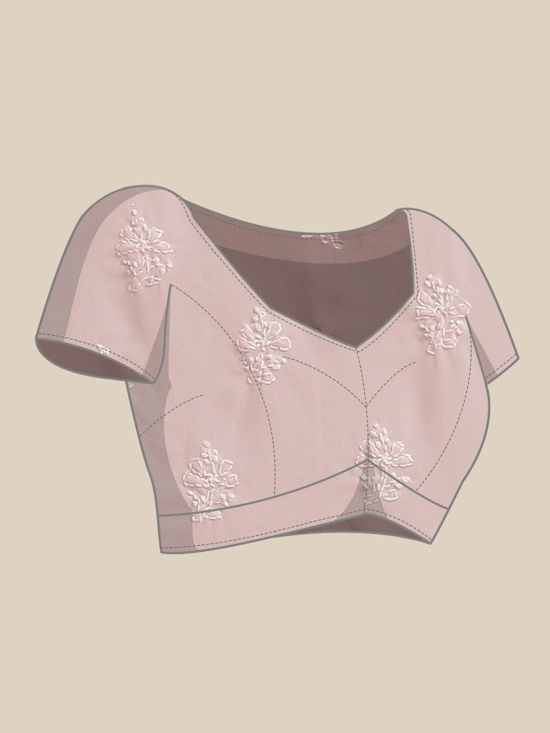 Ada Hand Embroidered Baby Pink Georgette Lucknow Chikan Saree with Blouse A183623