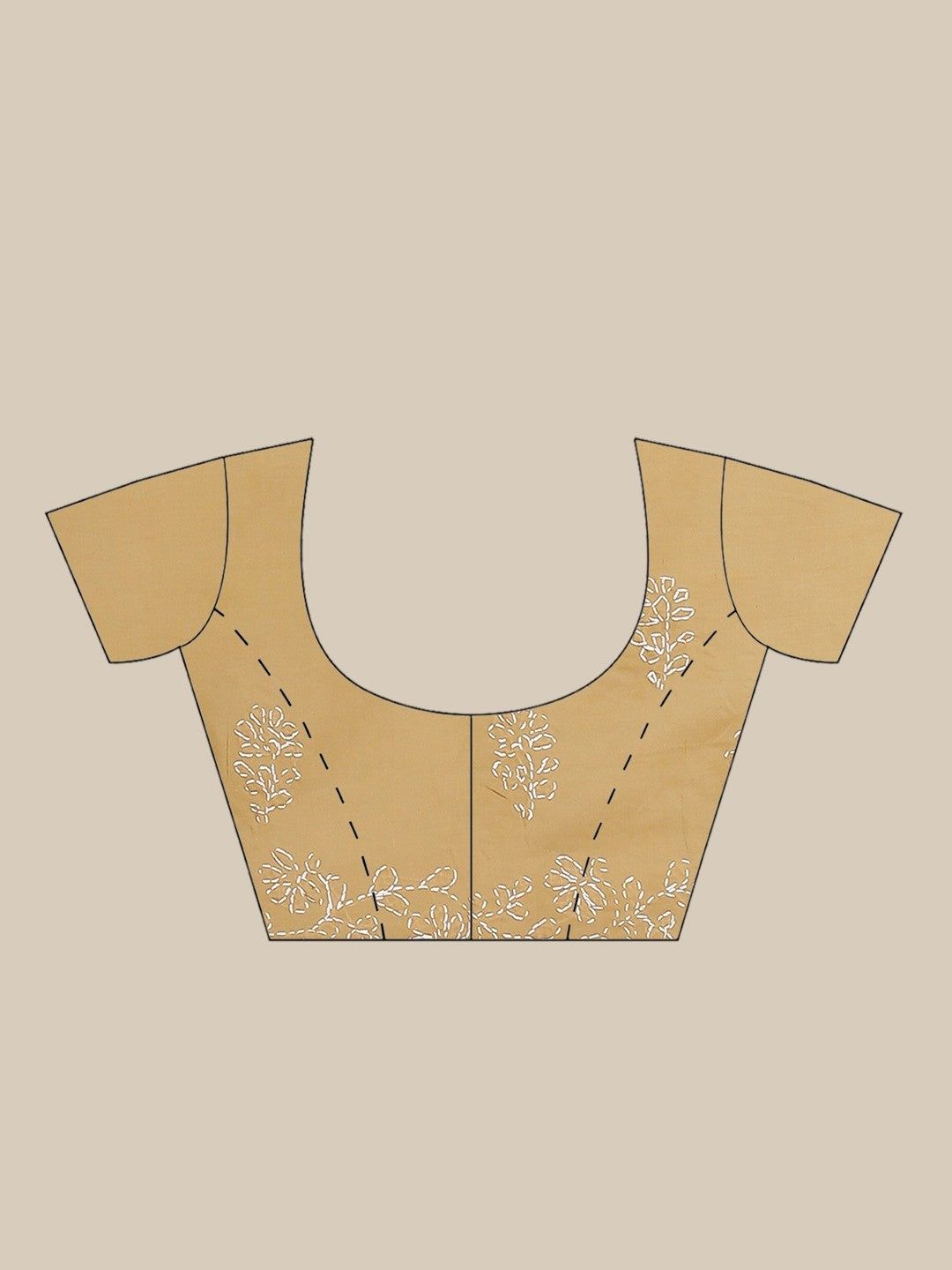 Ada Hand Embroidered Fawn Cotton Lucknow Chikan Saree With Blouse- A311224