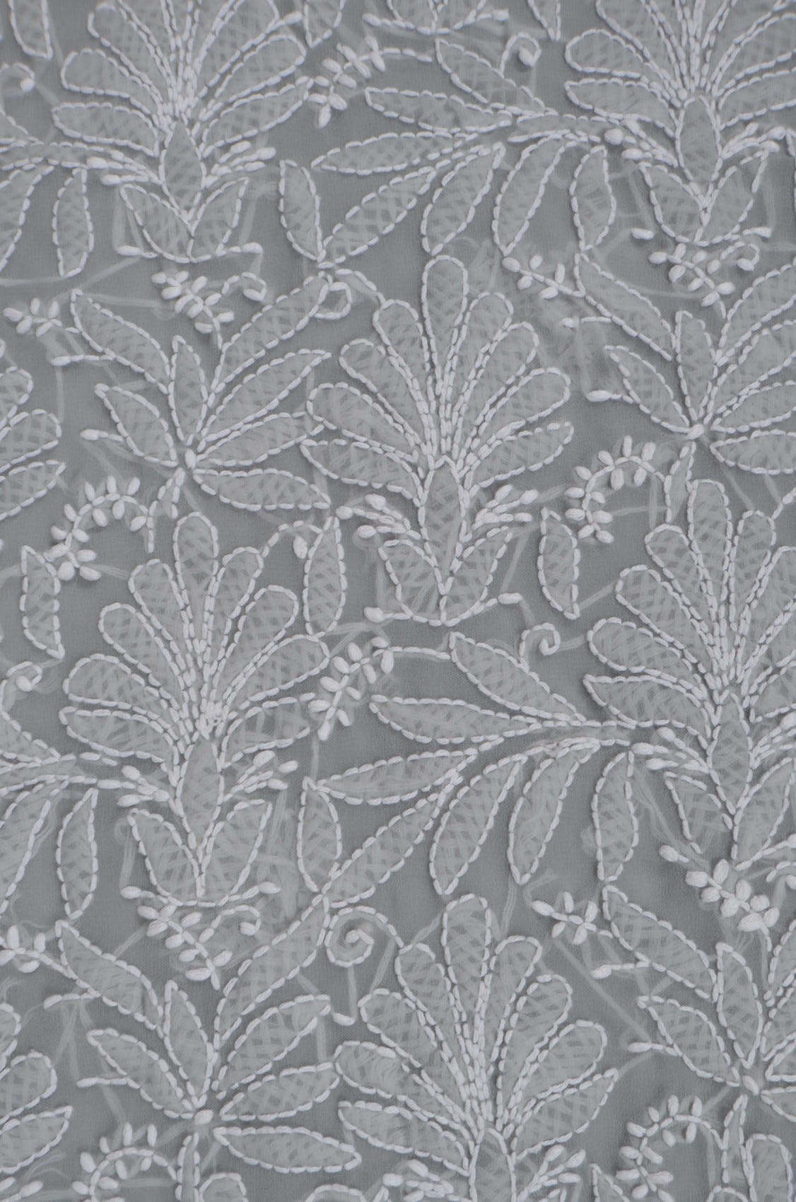 Ada Hand Embroidered Grey Georgette Lucknowi Chikankari Unstitched Suit Piece 01A262086