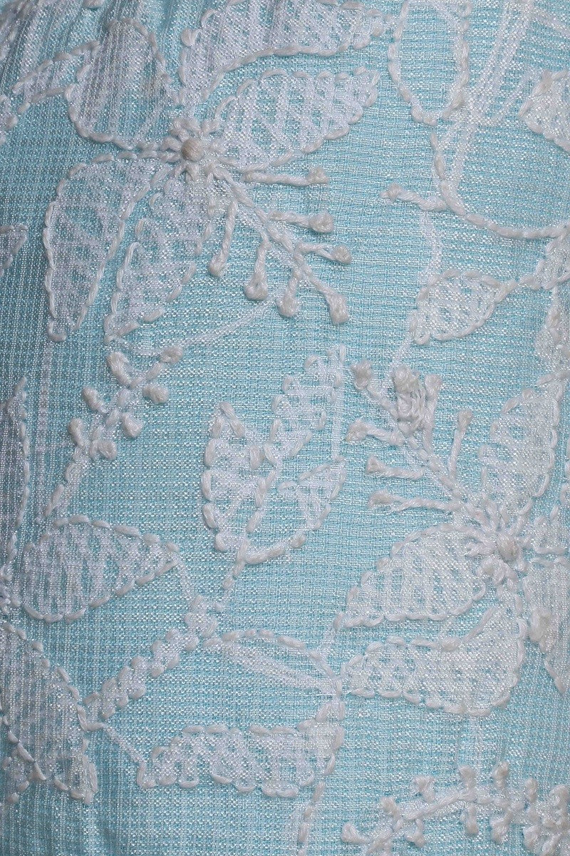 Ada Hand Embroidered Blue Kota Lucknow Chikankari Potli-A583477
