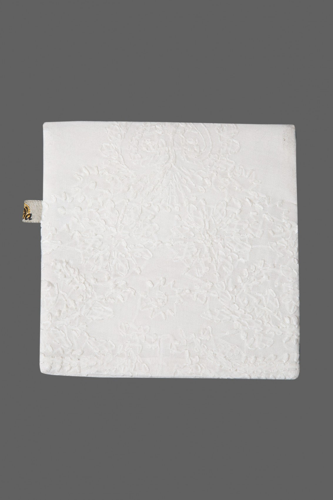 Ada Hand Embroidered Cream Cotton Lucknowi Chikankari Pouch 01A37371