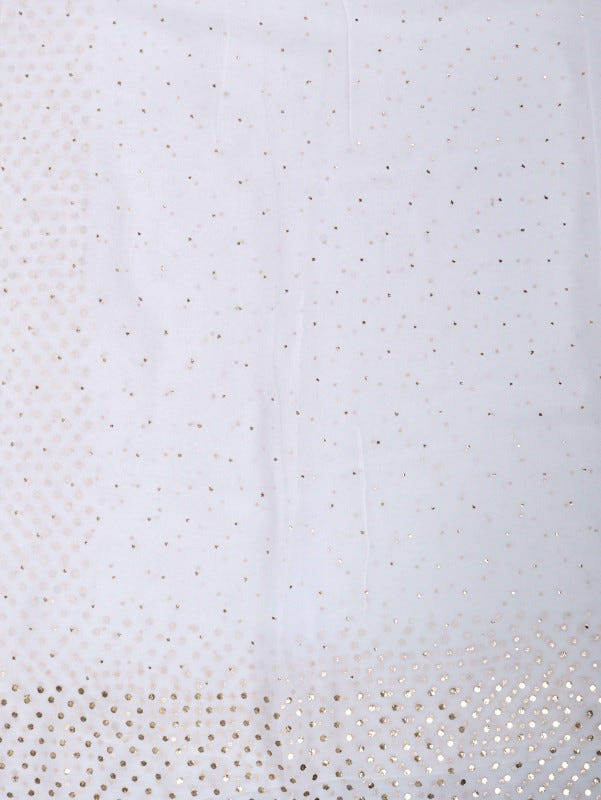 Ada Hand Embroidered Off White Georgette Lucknowi Chikankari Dupatta with Muqaish Work A577188