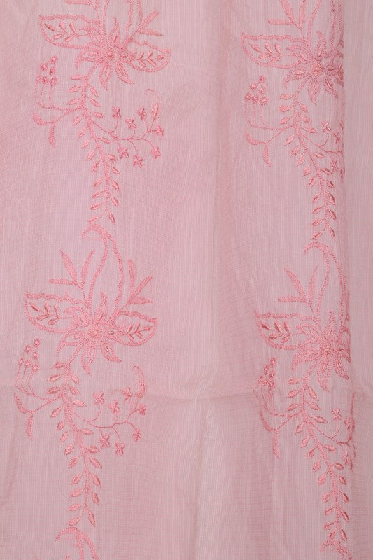 Ada Hand Embroidered Pink Kota Lucknowi Chikankari Curtain A37799