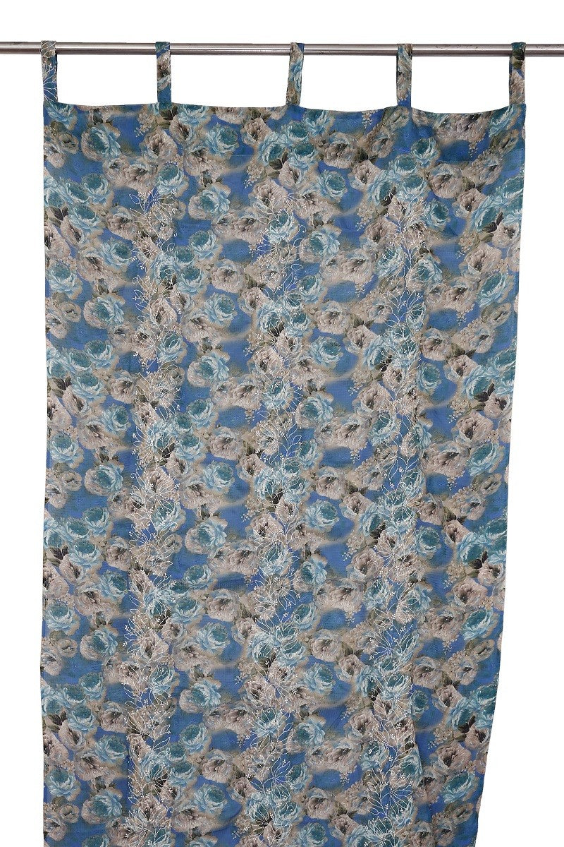Ada Hand Embroidered Printed Multi Kota Lucknowi Chikankari Curtain A575660