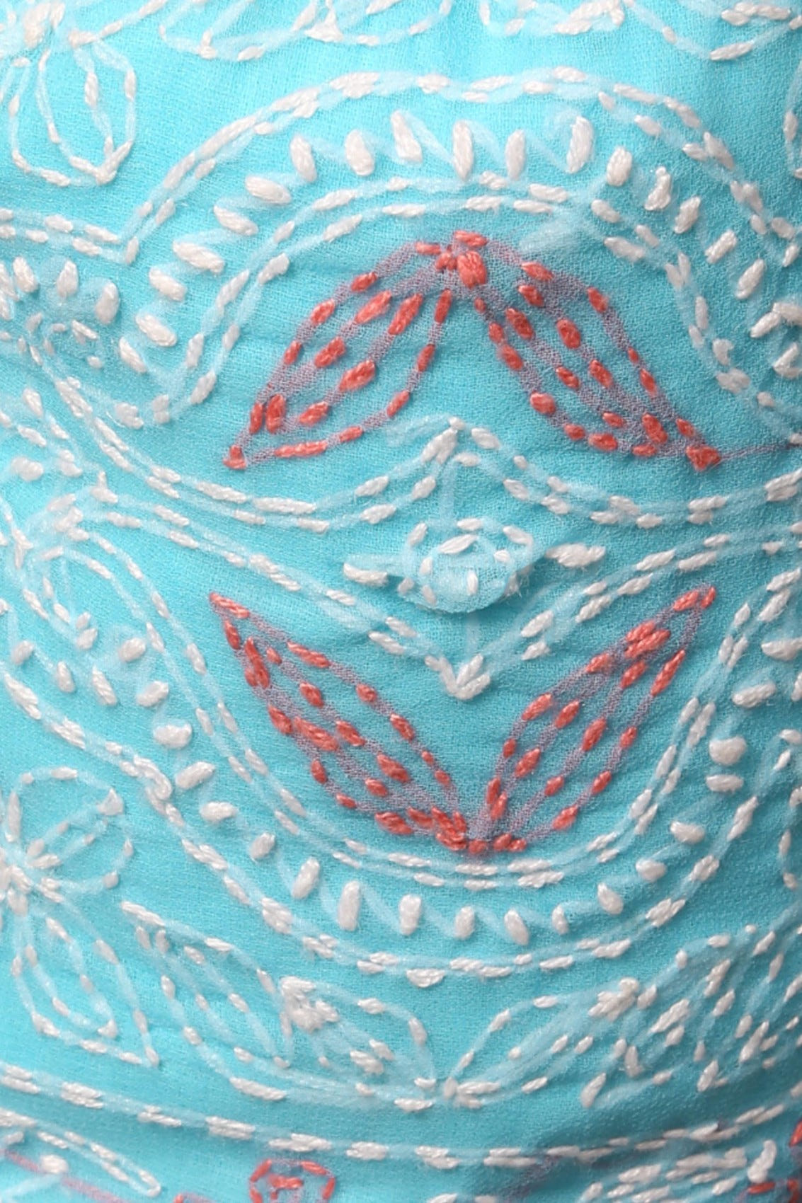 Ada Hand Embroidered Sky Blue Georgette Lucknowi Chikankari Potli Bag 01A115706