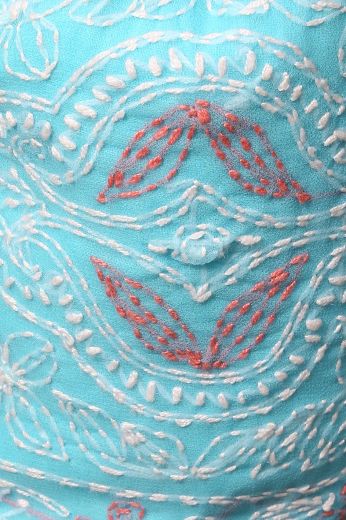 Ada Hand Embroidered Sky Blue Georgette Lucknowi Chikankari Potli Bag 01A115706