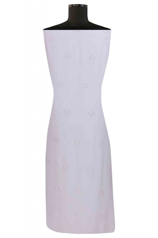 Ada Hand Embroidered White Georgette Lucknowi Chikan Unstitched Kurta Dupatta Set With Muqaish Work A621534