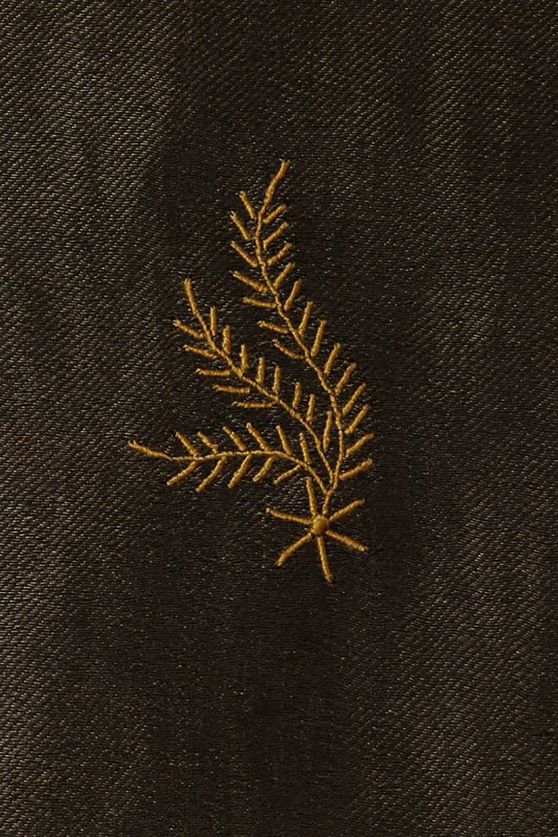 Ada Hand Embroidered Golden Black Pashmina Lucknowi Chikankari Woolen Stole A244508