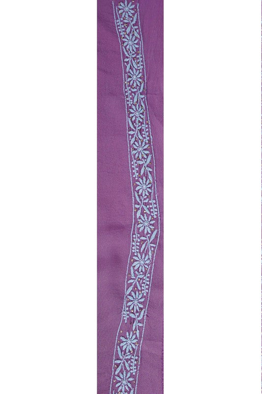 Ada Hand Embroidered Purple Pure Georgette Lucknowi Chikankari Unstitched Men's Kurta Piece A619883