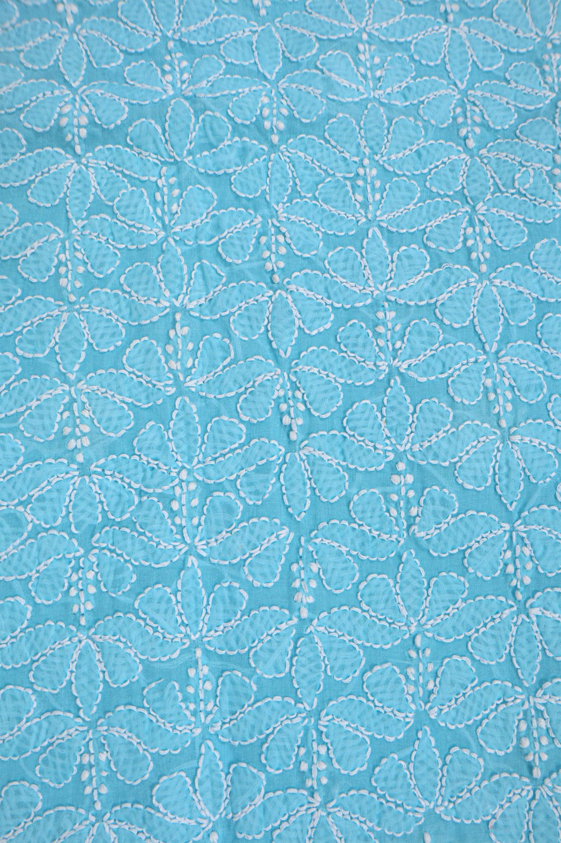 Ada Hand Embroidered Sky Blue Cotton Lucknowi Chikankari Unstitched Suit Piece 01A189033