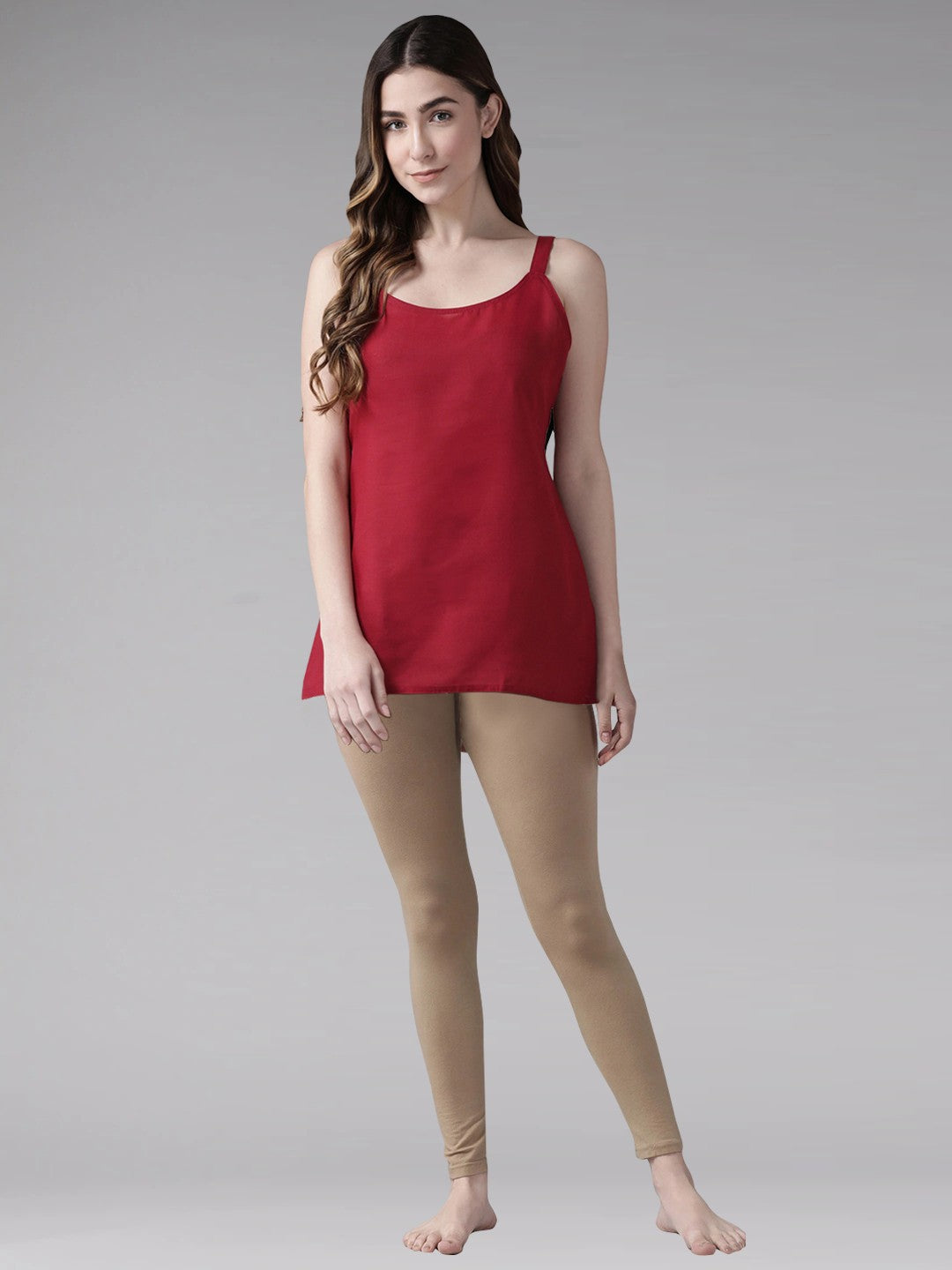 Ada Black and Maroon Cotton Short Slips Combo of 2 A111158..
