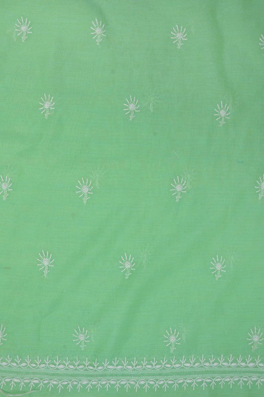Ada Hand Embroidered Green Chanderi Lucknowi Chikan Unstitched Suit Piece A594933