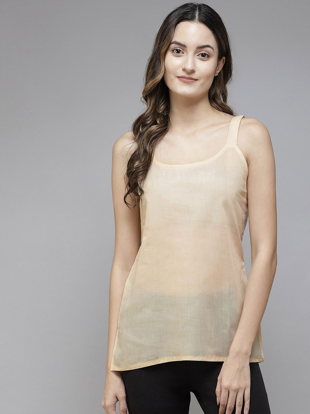 Ada White & Fawn Cotton Short Slips Combo of 2 A111173.