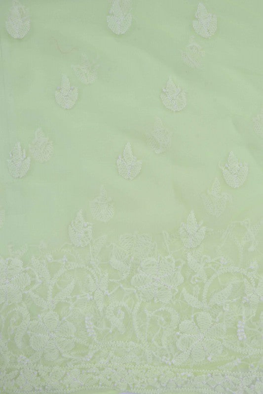 Ada Hand Embroidered Lemon Georgette Lucknowi Chikankari Unstitched Suit Piece 01A169419