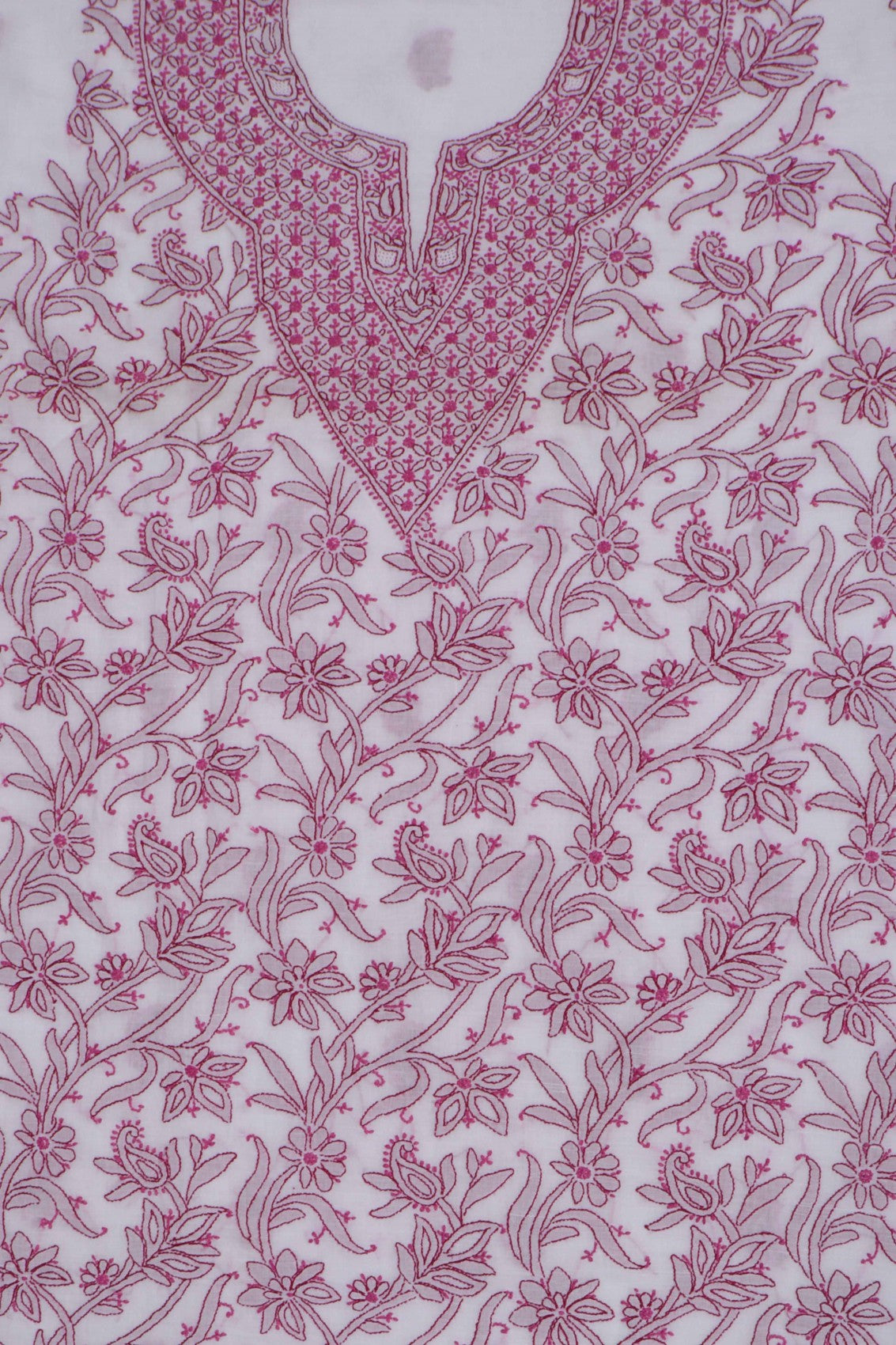 Ada Hand Embroidered White Cotton Lucknowi Chikankari Unstitched Suit Piece A38929