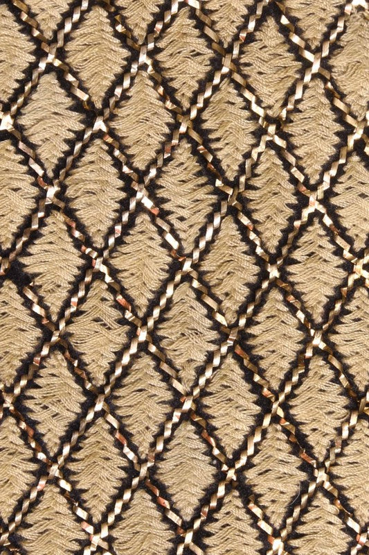 Ada Hand Embroidered Black Cotton Lucknowi Chikankari Table Runner With Muqaish Work 01A101912
