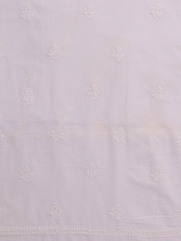 Ada Hand Embroidered White Cotton Chikan Unstitched Men's Kurta Piece A618740