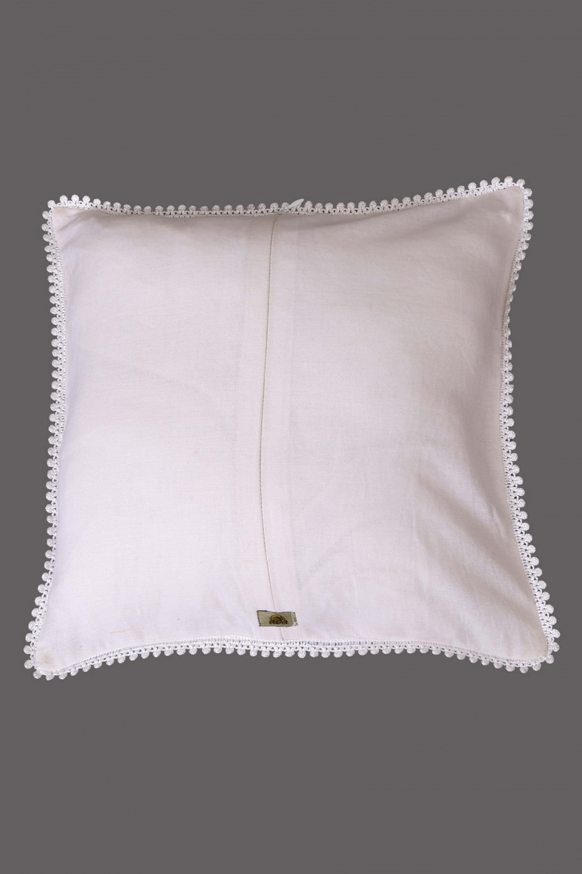 Ada Hand Embroidered White Cotton Lucknow Chikankari Cushion Cover Set Of 4- A464106