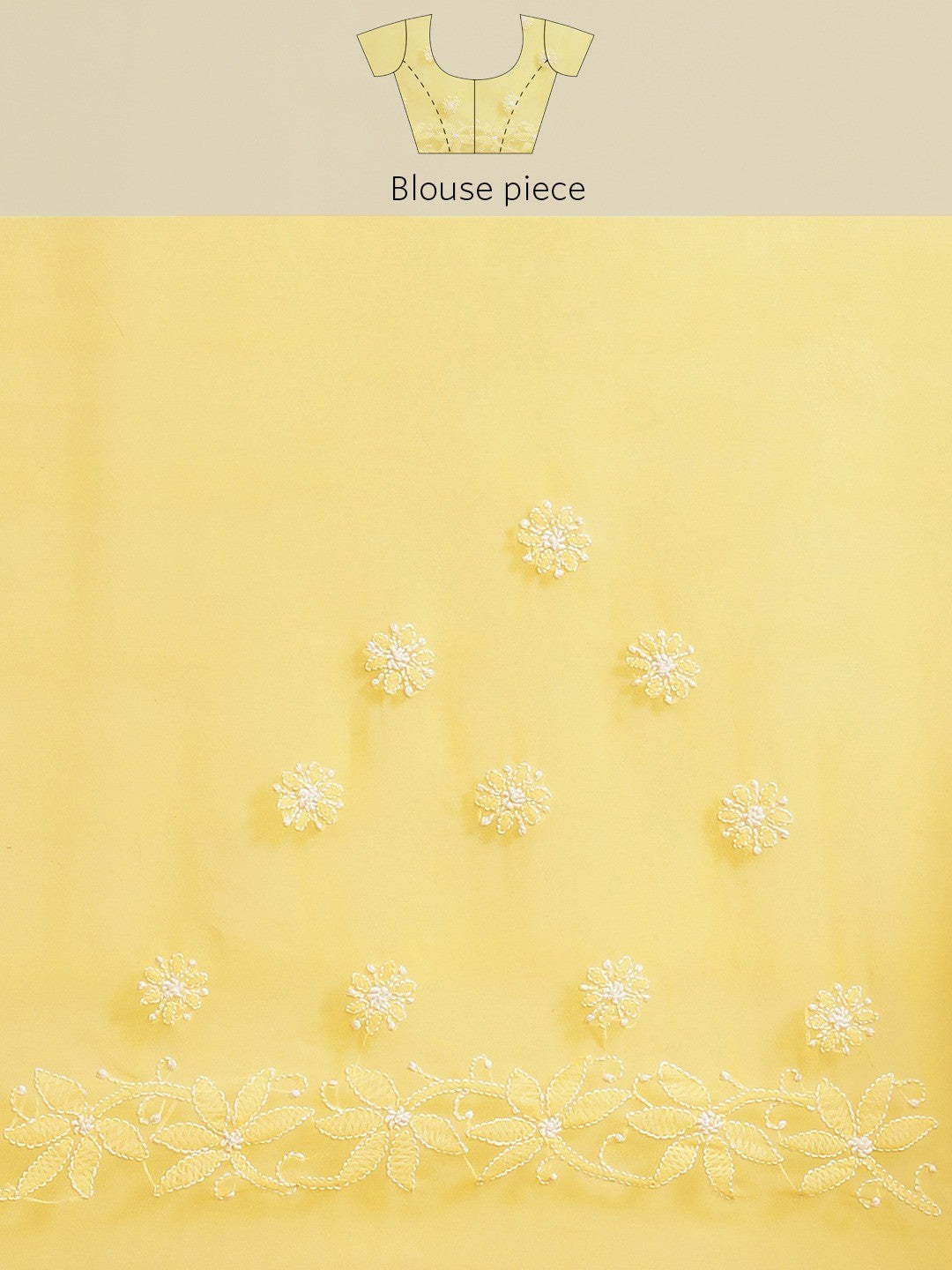 Ada Hand Embroidered Yellow Georgette Lucknowi Chikankari Saree With Blouse A204902