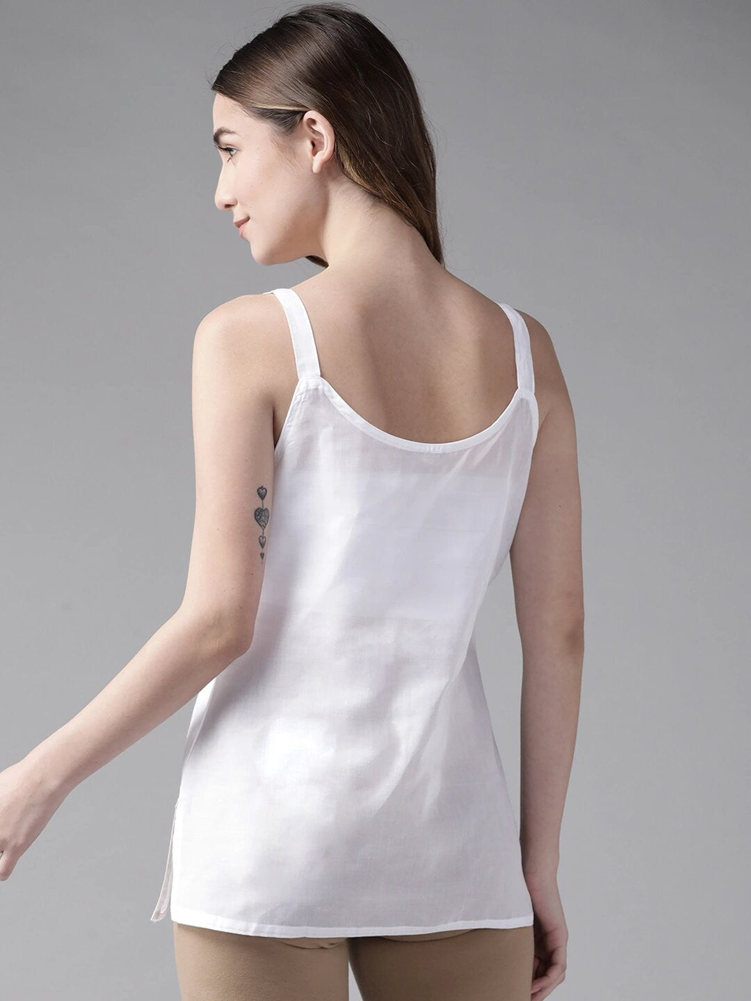 Ada White and Black Cotton Short Slips Combo of 2  A290175.