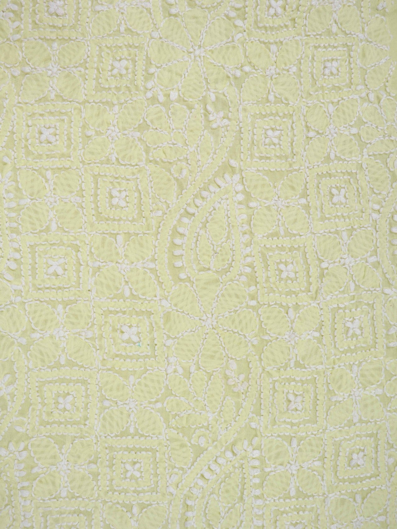 Ada Hand Embroidered Lemon Cotton Lucknowi Chikankari Unstitched Suit Piece 01A184367