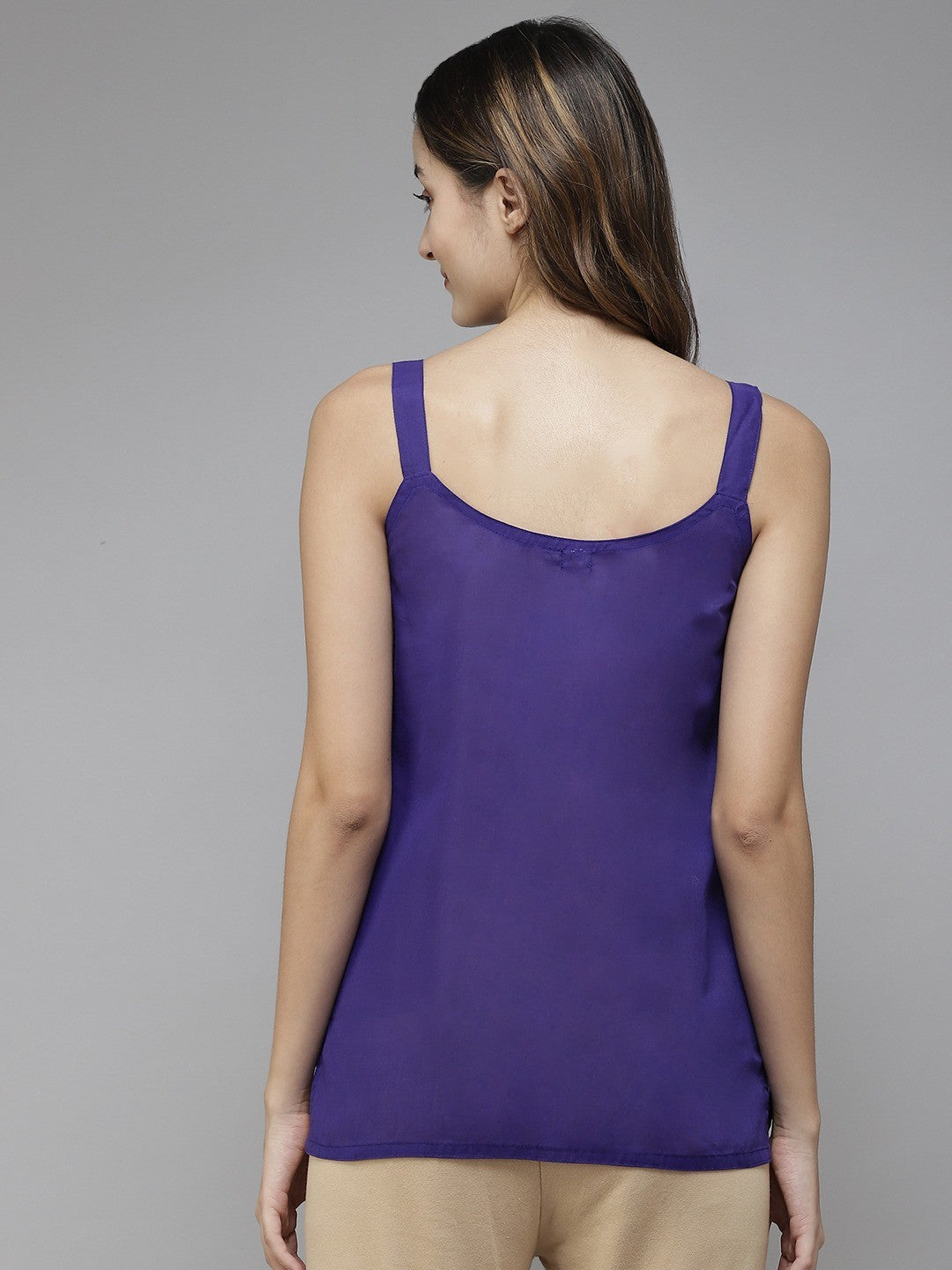 Ada White & Royal Blue Cotton Short Slips Combo of 2 A111178.