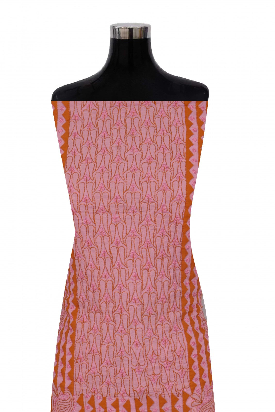 Ada Hand Embroidered Pink Cotton Lucknowi Chikankari Unstitched Suit Piece 01A159500