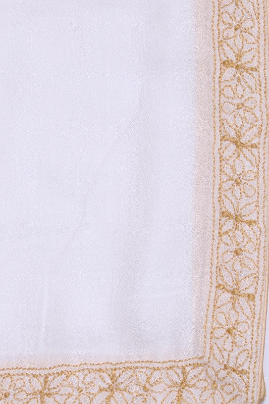 Ada Hand Embroidered White Cotton Lucknowi Chikankari Table Cover A475723