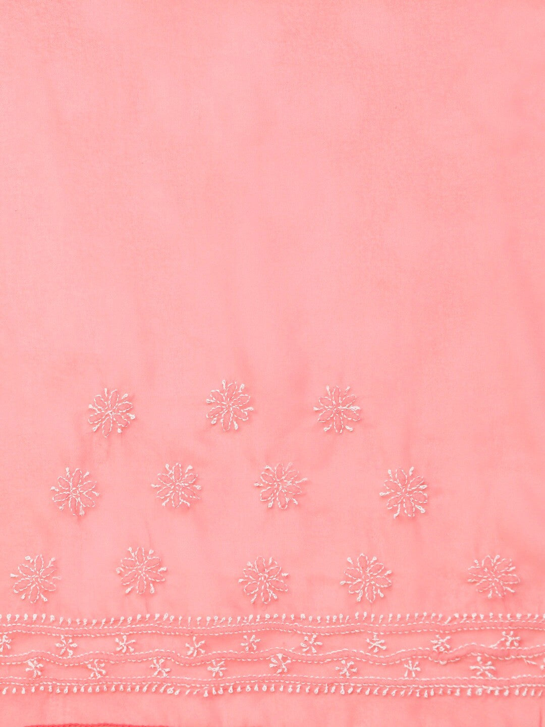 Ada Hand Embroidered Peach Georgette Lucknow Chikan Saree with Blouse A100572
