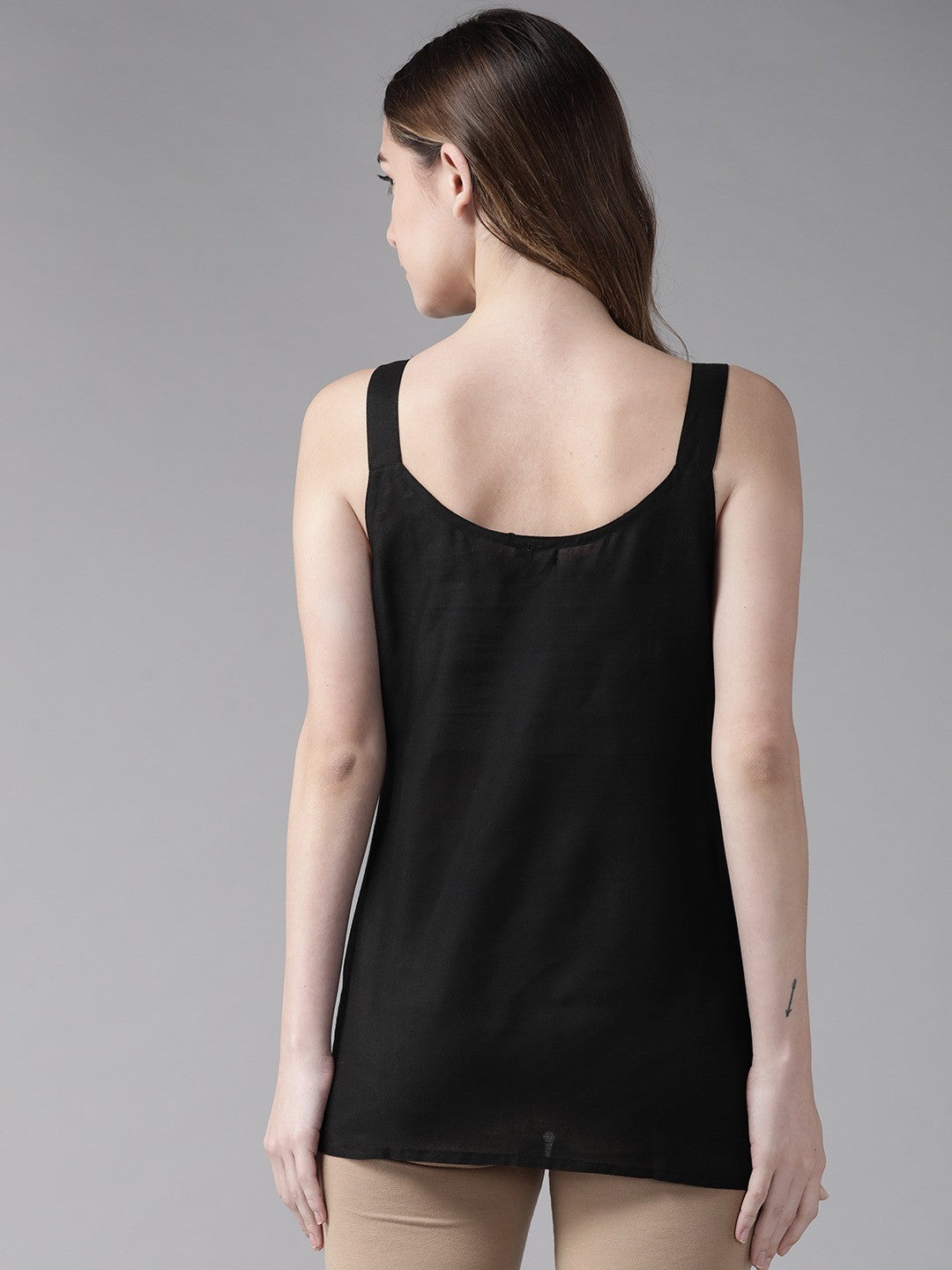 Ada Blue and Black Cotton Short Slips Combo of 2 A312880.