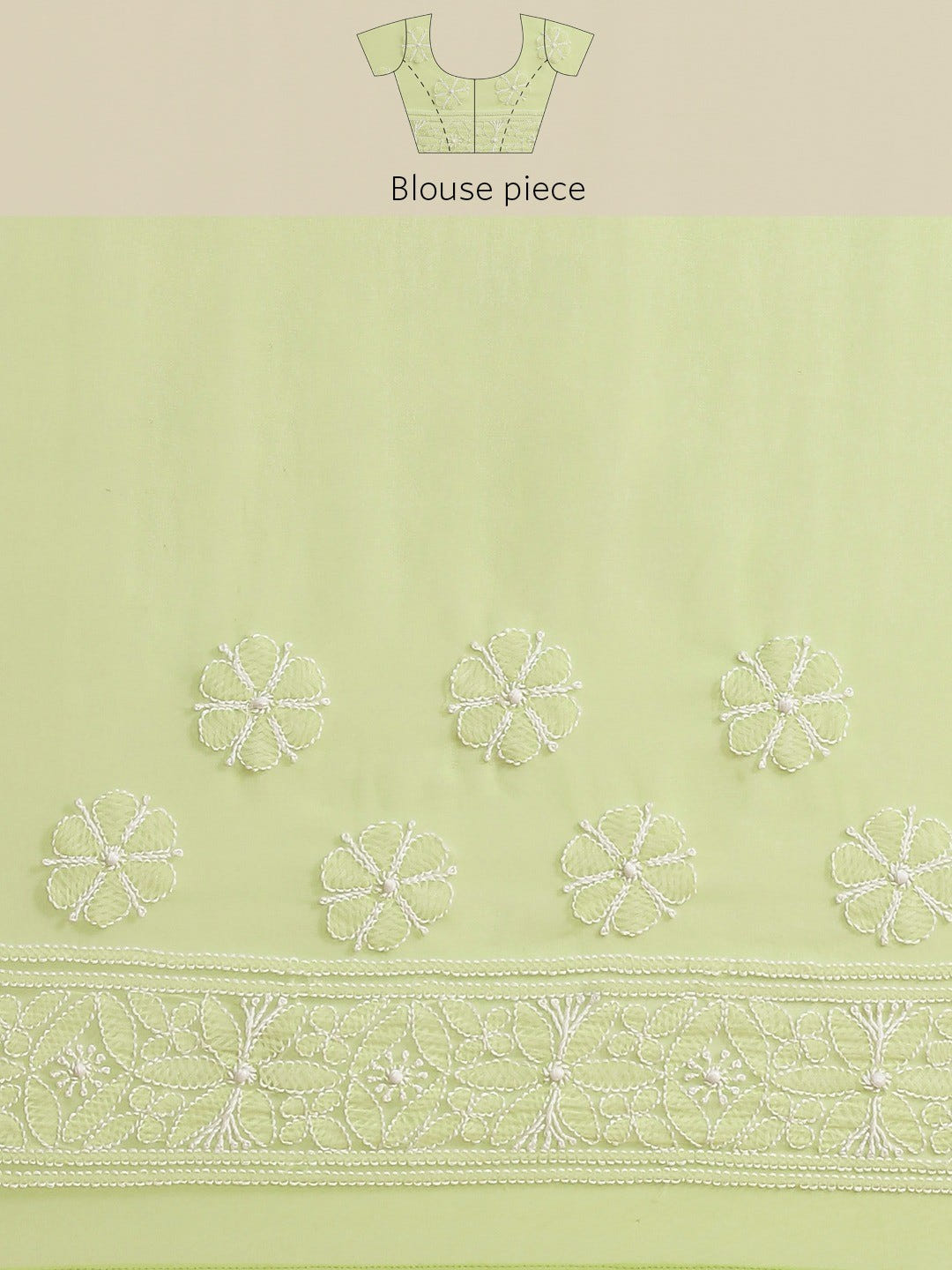 Ada Hand Embroidered Green Georgette Lucknowi Chikankari Saree with Blouse A311310